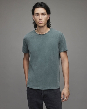 Camiseta Allsaints Bodega Crew Hombre Verdes | YC8509231