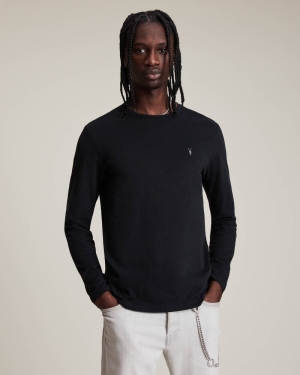 Camiseta Allsaints Brace Tonic Long Sleeve Crew Hombre Negros | QB2598467