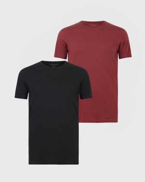 Camiseta Allsaints Figure Crew 2 Pack Hombre Rojos | WJ8392654