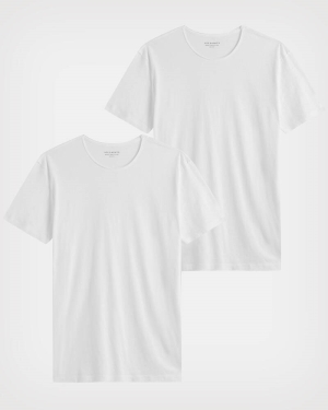 Camiseta Allsaints Figure Crew 2 Packs Hombre Blancos | PN0753214