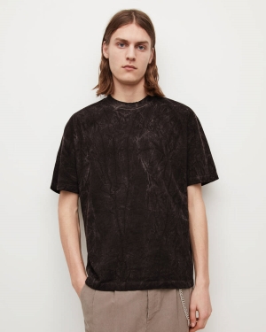 Camiseta Allsaints Max Hombre Negros | SP7632590