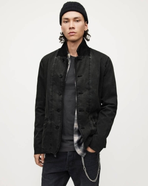 Chaquetas Allsaints Creeded Blazer Hombre Negros | SU3892756