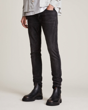 Jeans Allsaints Cigarette Flaco Hombre Negros | TJ5024819