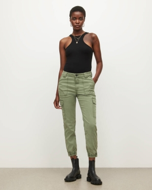 Pantalones Allsaints Nola High Rise Cargo Joggers Mujer Kaki Verdes | TF0957432