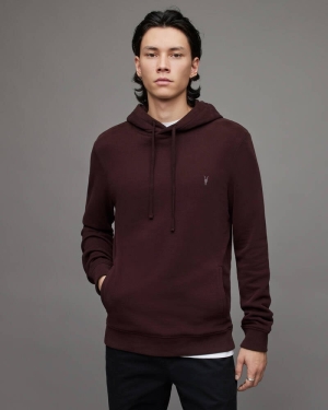 Sudadera Con Capucha Allsaints Raven Pullover Hombre Rojos | BS5413789