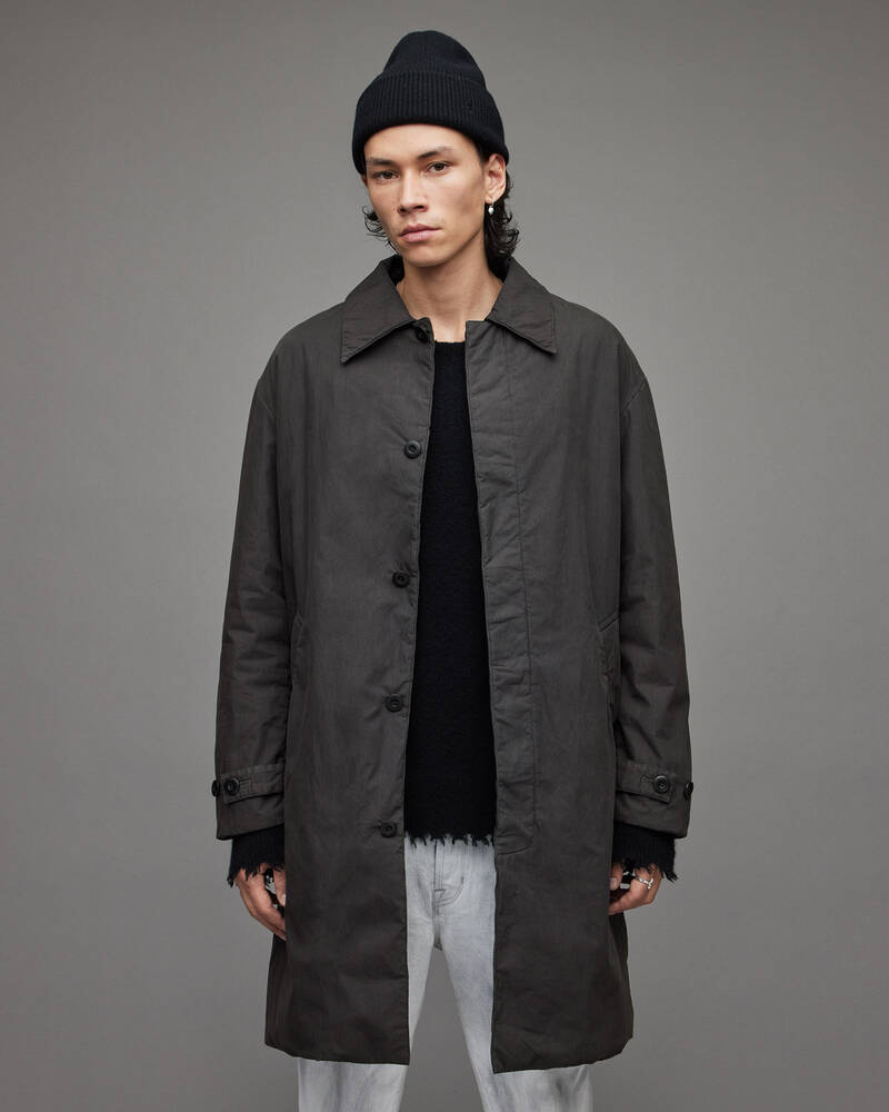 Abrigos Allsaints Bolan Oversized Hombre Grises | BF6932705