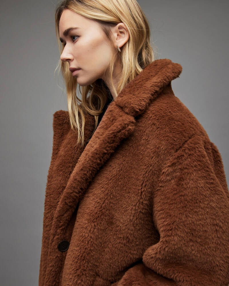 Abrigos Allsaints Doria Faux Fur Mujer Marrom | HR2469570