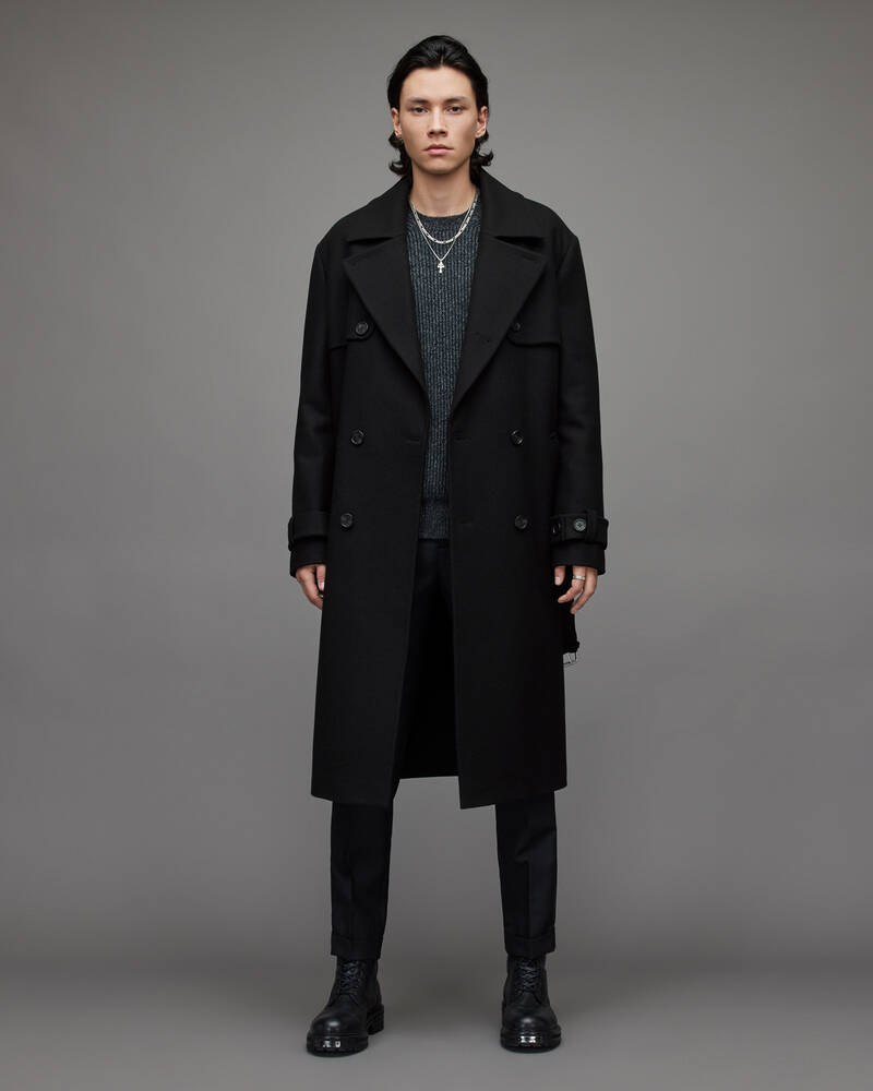 Abrigos Allsaints Kansas Trench Hombre Negros | WD0496328