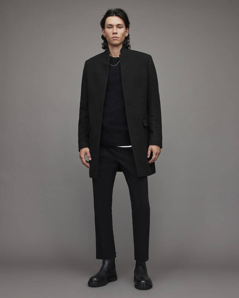 Abrigos Allsaints Manor Lana Hombre Negros | SG3527098