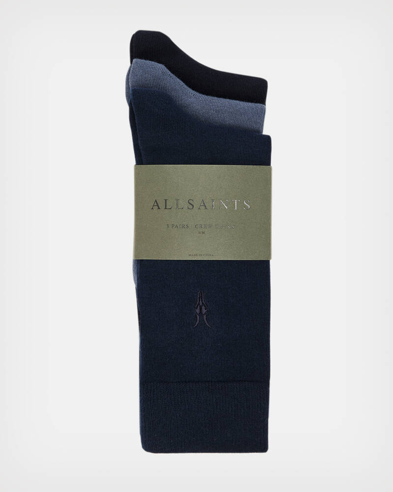 Calcetines Allsaints Adan Ramskull 3 Pack Hombre Azules | FL1432609