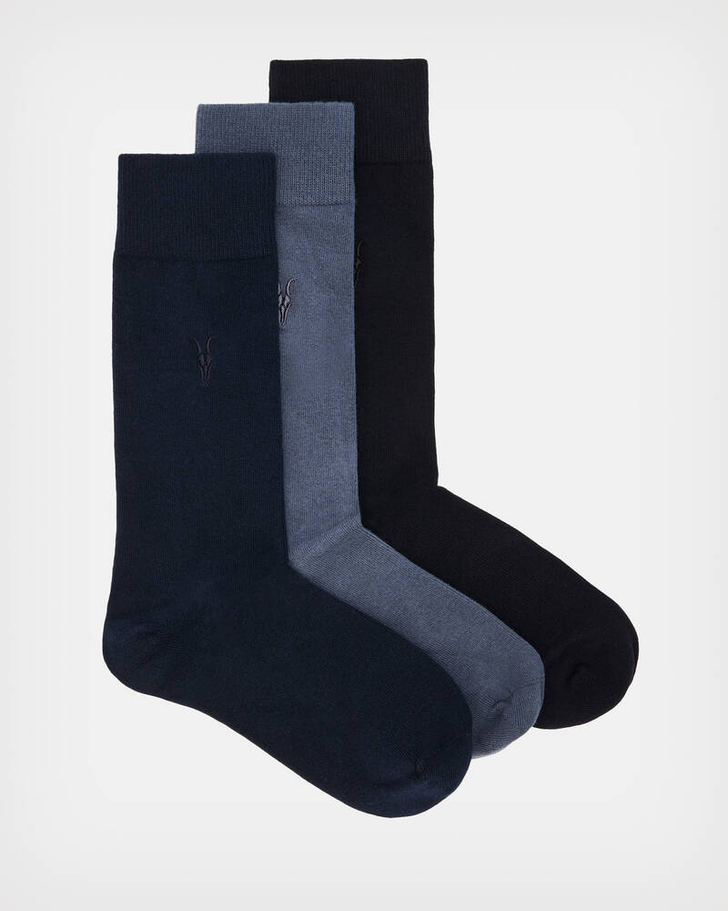 Calcetines Allsaints Adan Ramskull 3 Pack Hombre Azules | FL1432609