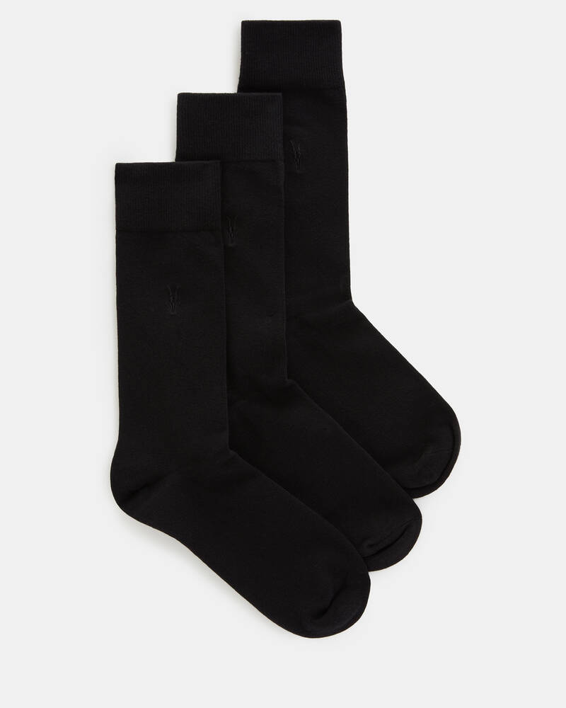 Calcetines Allsaints Adan Ramskull 3 Pack Hombre Negros Negros Negros | VO2438190