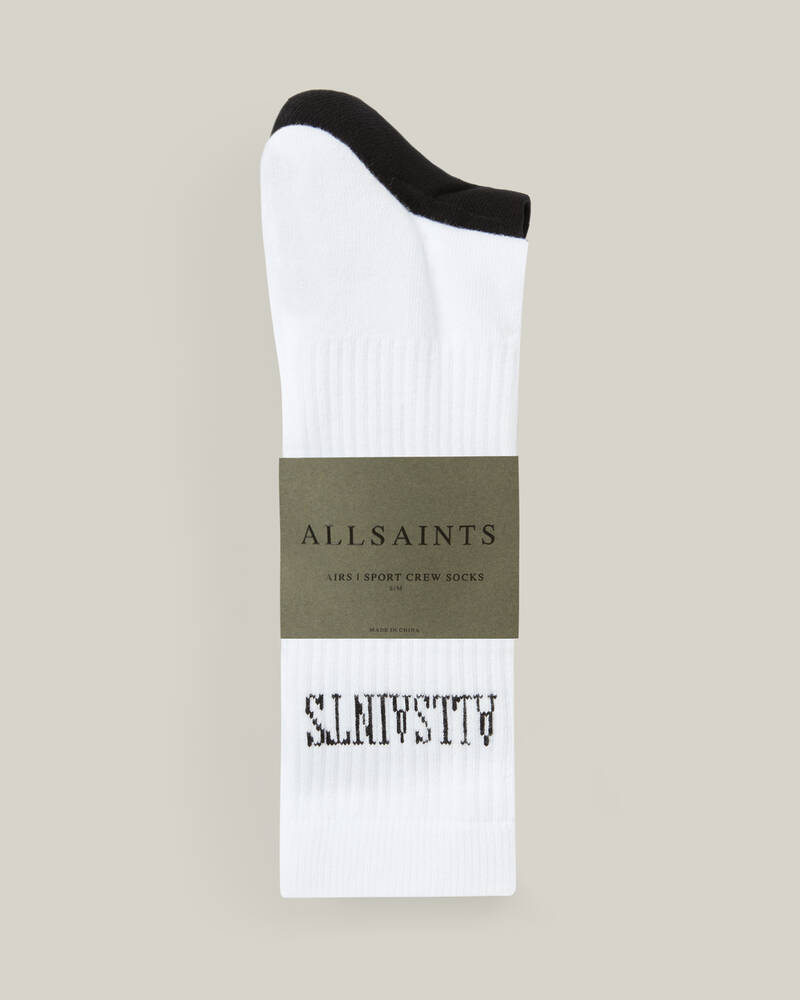 Calcetines Allsaints State Logo 2 Pack Deporte Hombre Negros Blancos | VZ8564179