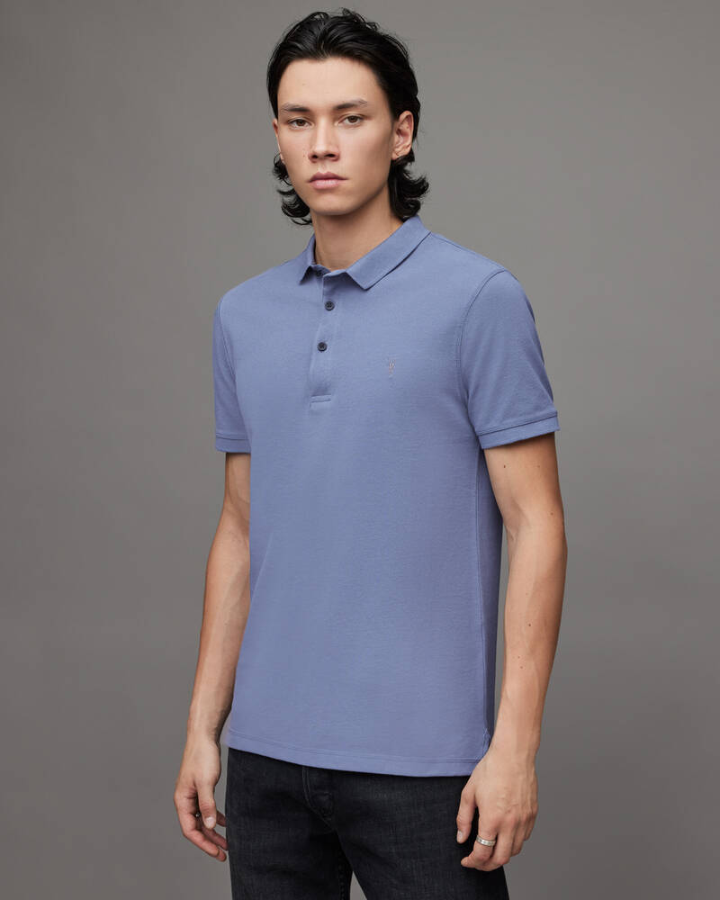 Camisa Polo Allsaints Reform Corta Sleeve Shirt Hombre Azules | JR9524018