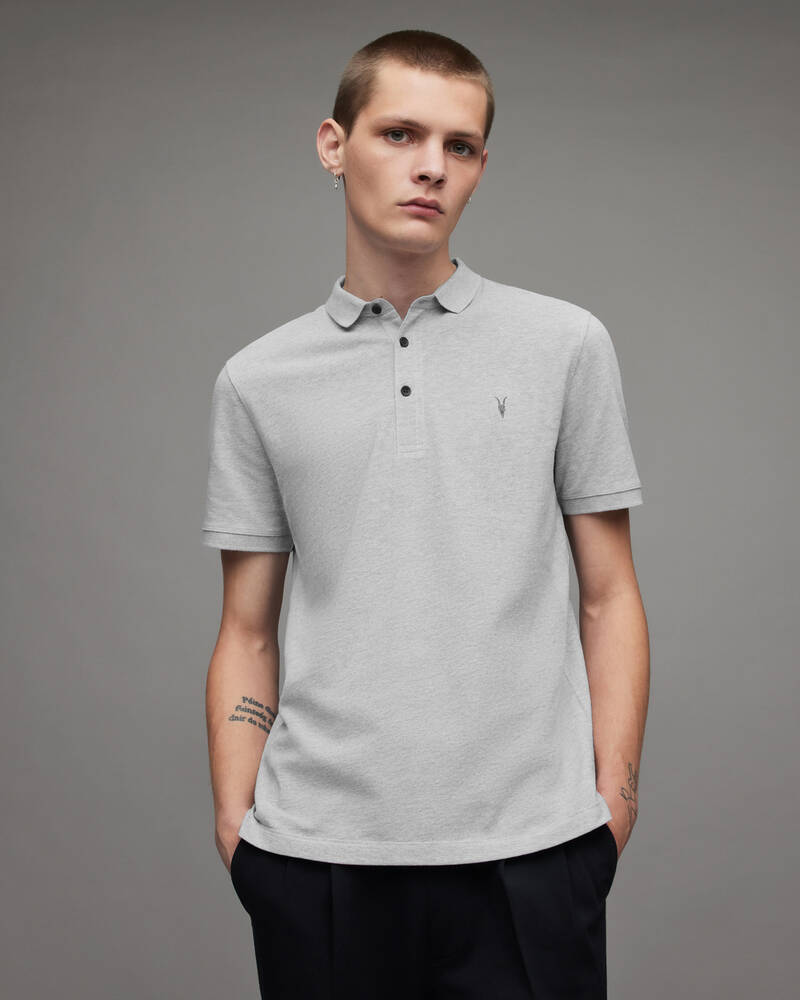 Camisa Polo Allsaints Reform Corta Sleeve Shirt Hombre Grises | RM5480739