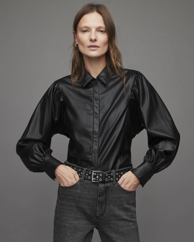 Camisas Allsaints Bella Faux Shirt Mujer Negros | MI4798613