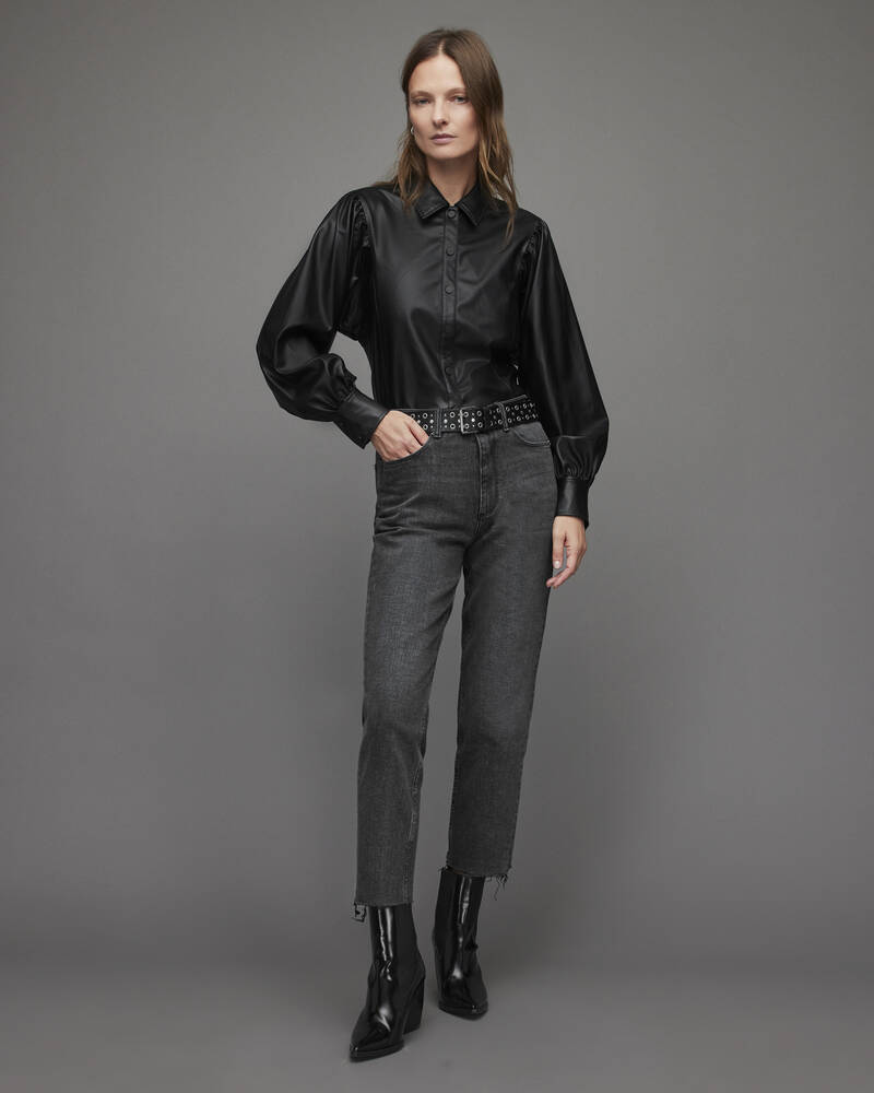 Camisas Allsaints Bella Faux Shirt Mujer Negros | MI4798613