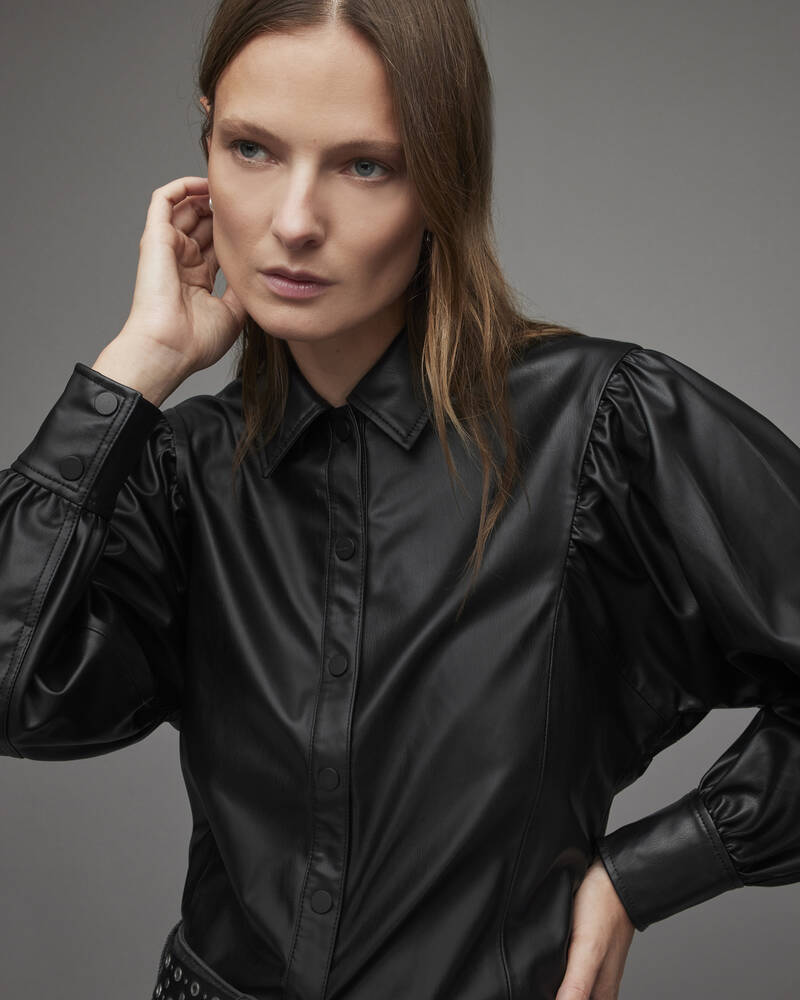 Camisas Allsaints Bella Faux Shirt Mujer Negros | MI4798613