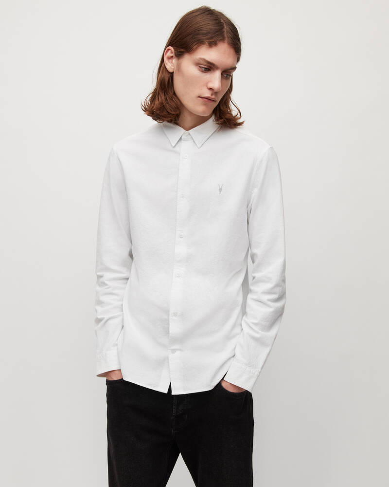 Camisas Allsaints Lovell Ramskull Shirt Hombre Blancos | HU0287196