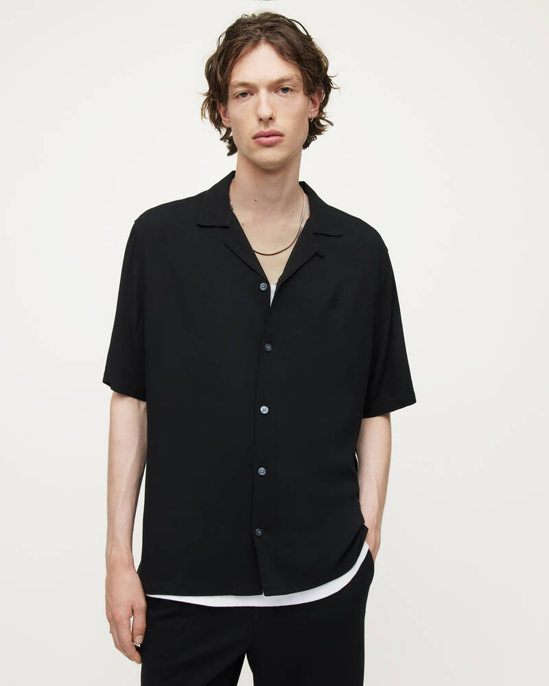 Camisas Allsaints Venice Ramskull Shirt Hombre Negros | UK8432659