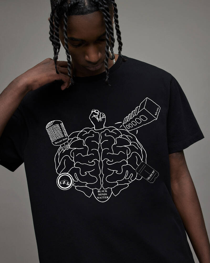 Camiseta Allsaints Black Minds Matter Charity Unisex Hombre Negros | GT7564392