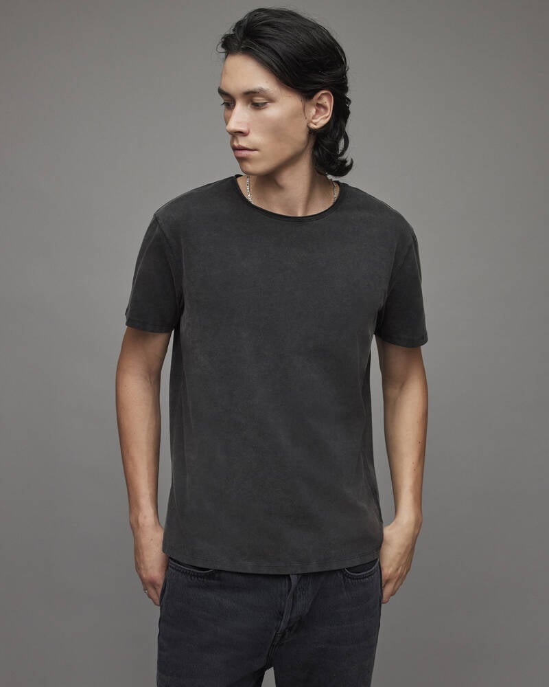 Camiseta Allsaints Bodega Crew Hombre Negros | YP3820465