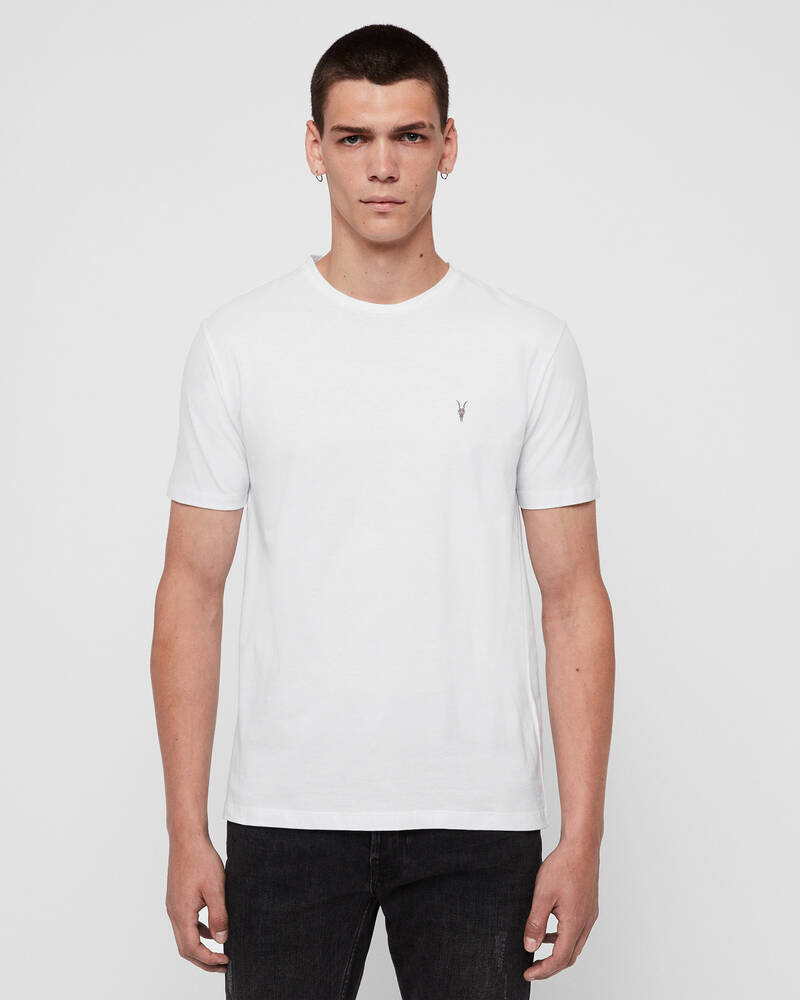 Camiseta Allsaints Brace Brushed Algodon 3 Packs Hombre Blancos | XV8156937