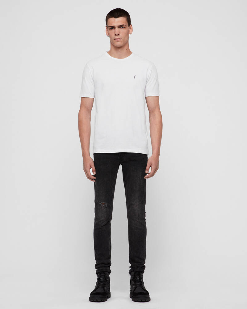 Camiseta Allsaints Brace Brushed Algodon 3 Packs Hombre Blancos | XV8156937