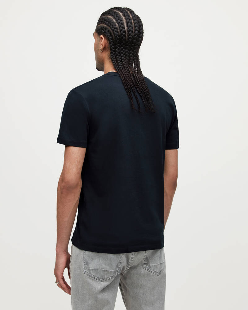 Camiseta Allsaints Brace Contrast Brushed Algodon Hombre Negros | AJ8312759