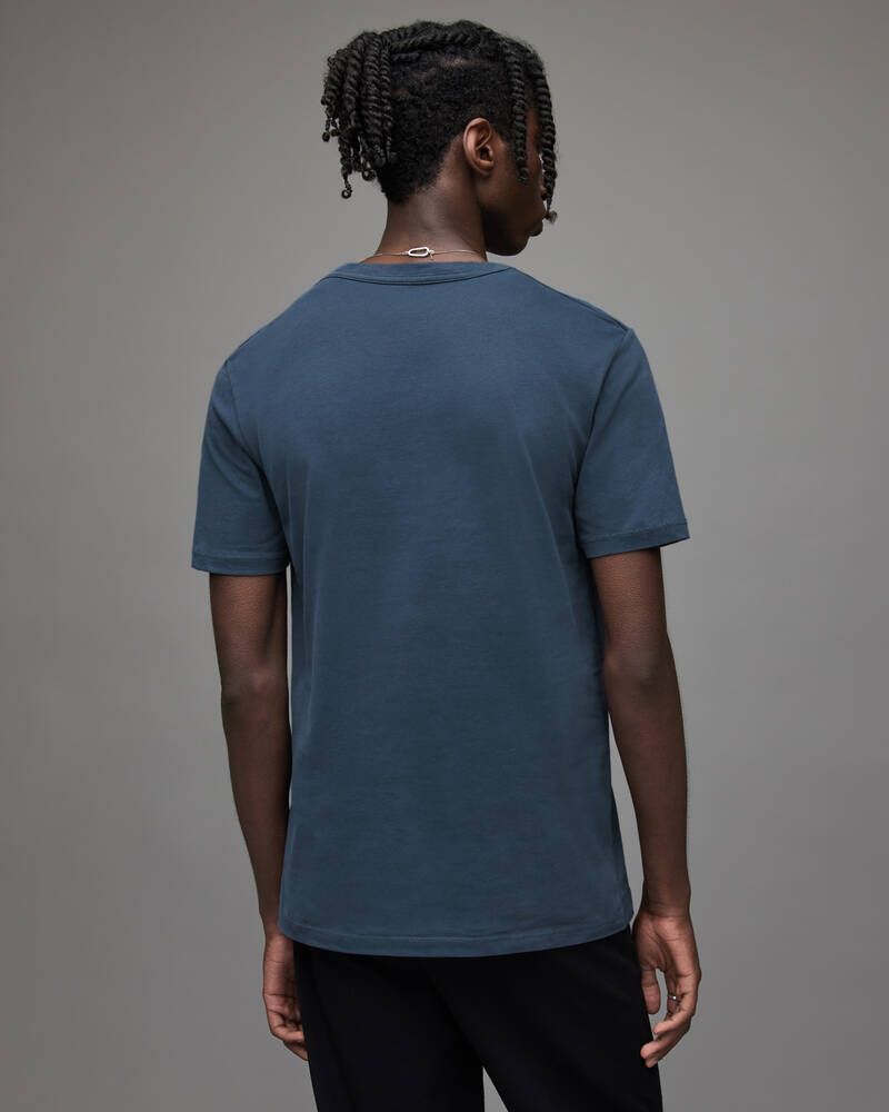 Camiseta Allsaints Brace Crew Brushed Algodon Hombre Azules | ZM4650379