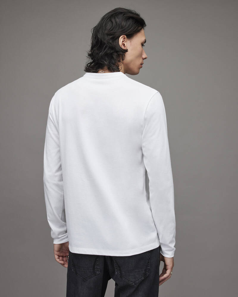 Camiseta Allsaints Brace Long Sleeve Brushed Algodon Henley Hombre Blancos | YE2915306