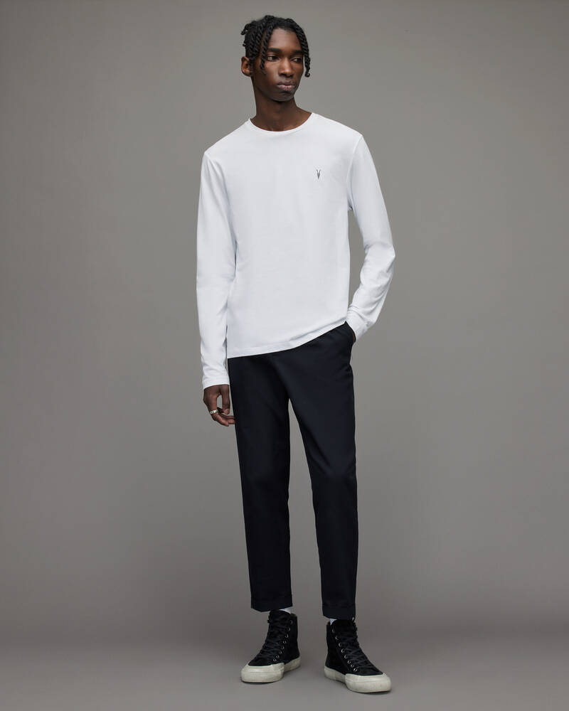 Camiseta Allsaints Brace Tonic Long Sleeve Crew Hombre Blancos | DA1953408