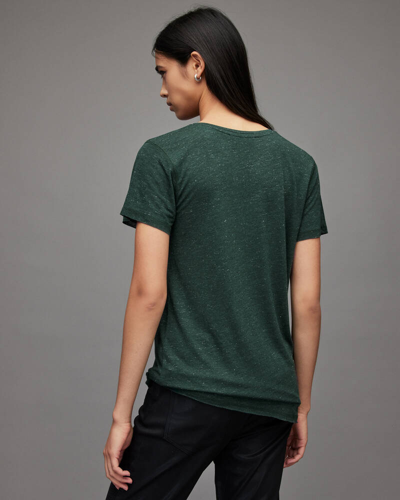 Camiseta Allsaints Emelyn Shimmer Mujer Verdes Oscuro | IU1523864