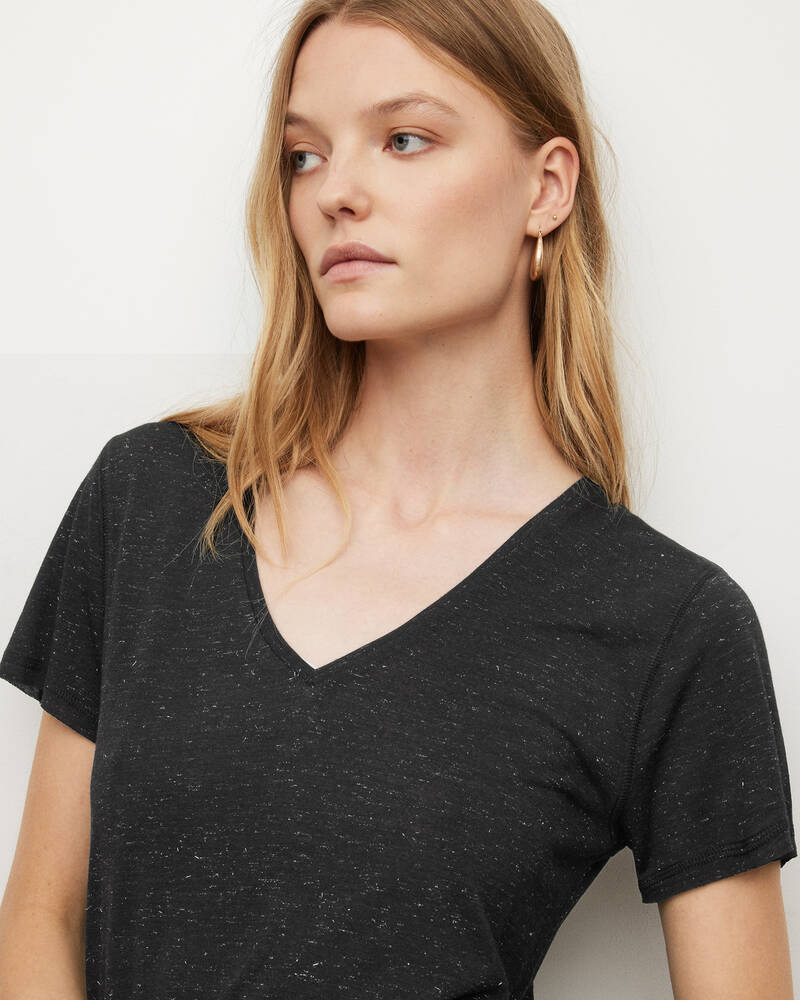 Camiseta Allsaints Emelyn Shimmer Mujer Negros | PA7549862