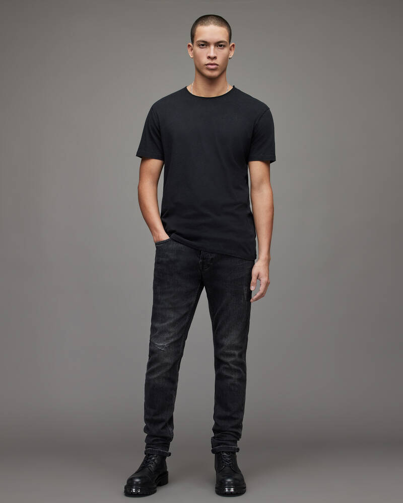 Camiseta Allsaints Figure Crew 2 Packs Hombre Negros | VH3960412