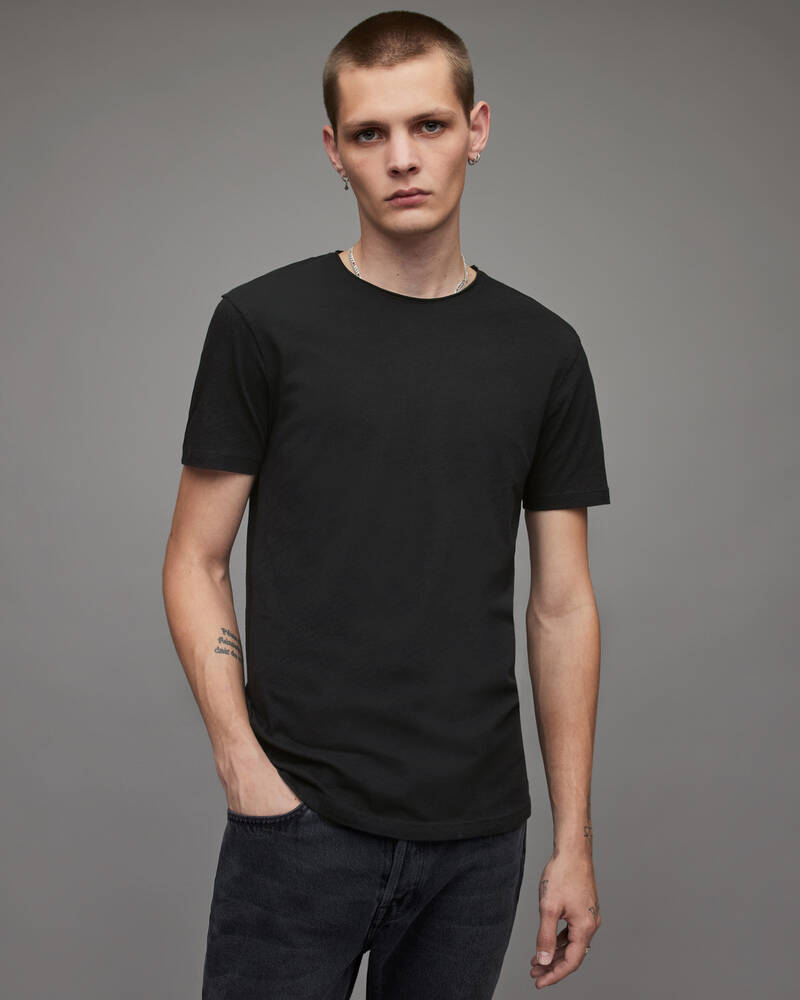 Camiseta Allsaints Figure Crew 2 Packs Hombre Jet Blk/Grn | WF7592804