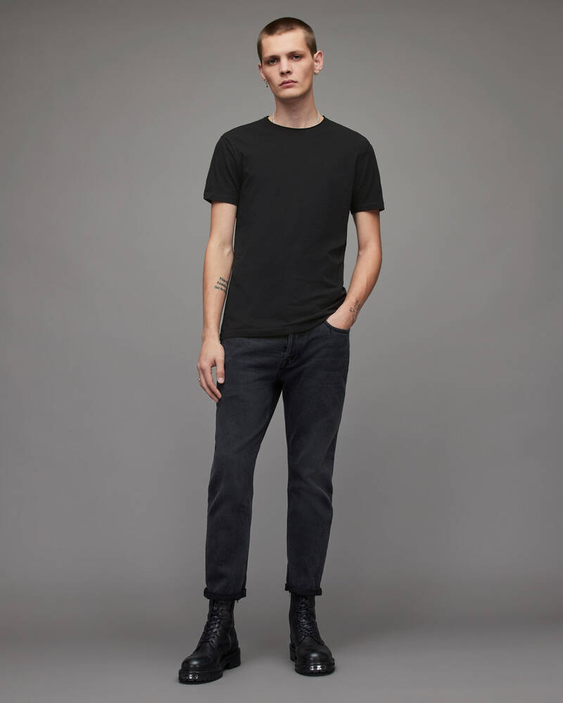 Camiseta Allsaints Figure Crew 2 Packs Hombre Jet Blk/Grn | WF7592804