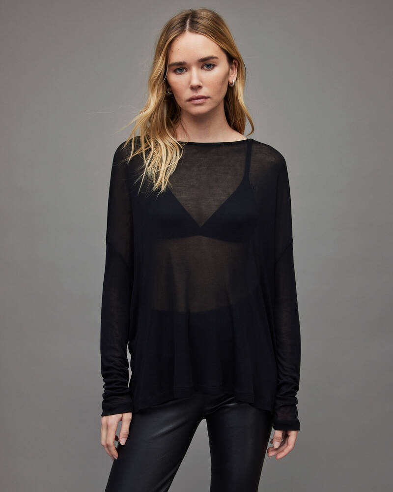 Camiseta Allsaints Francesco Rita Mujer Negros | GI3824105