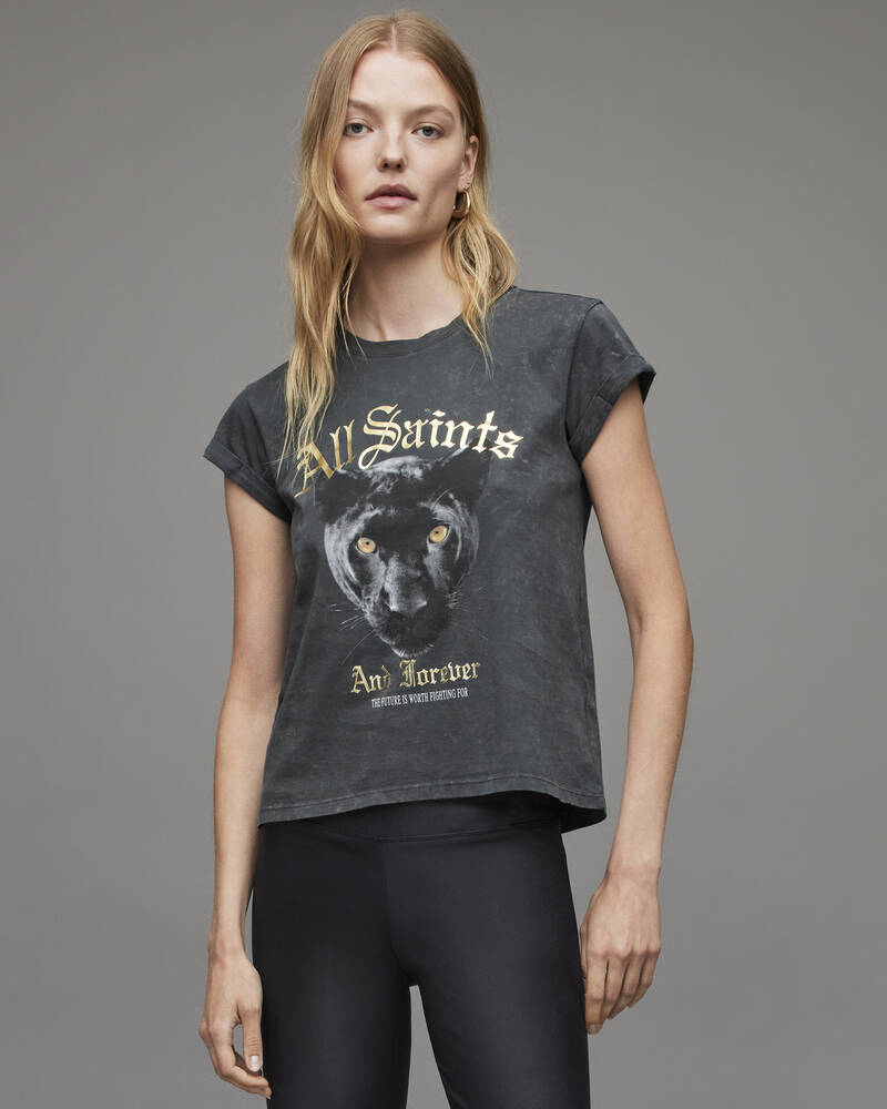 Camiseta Allsaints Geminos Anna Mujer Negros | XD2640538