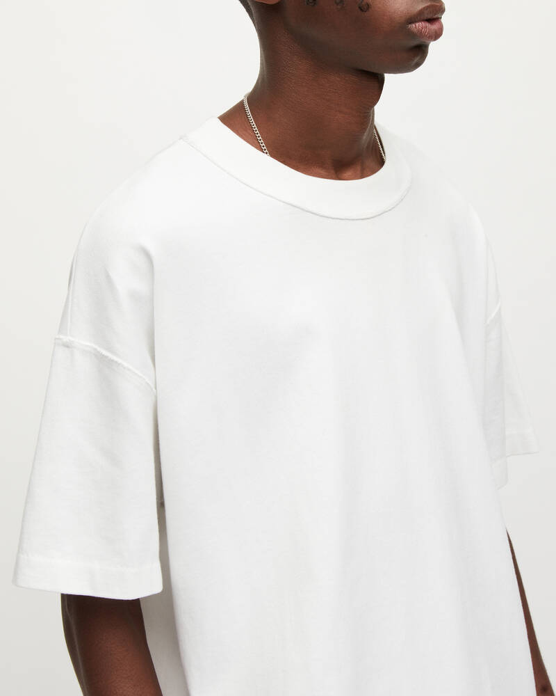 Camiseta Allsaints Isac Oversized Crew Hombre Blancos | QI5403219