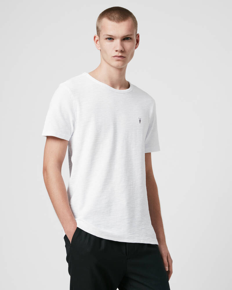 Camiseta Allsaints Muse Corta Sleeve Crew Hombre Blancos | BN2485061