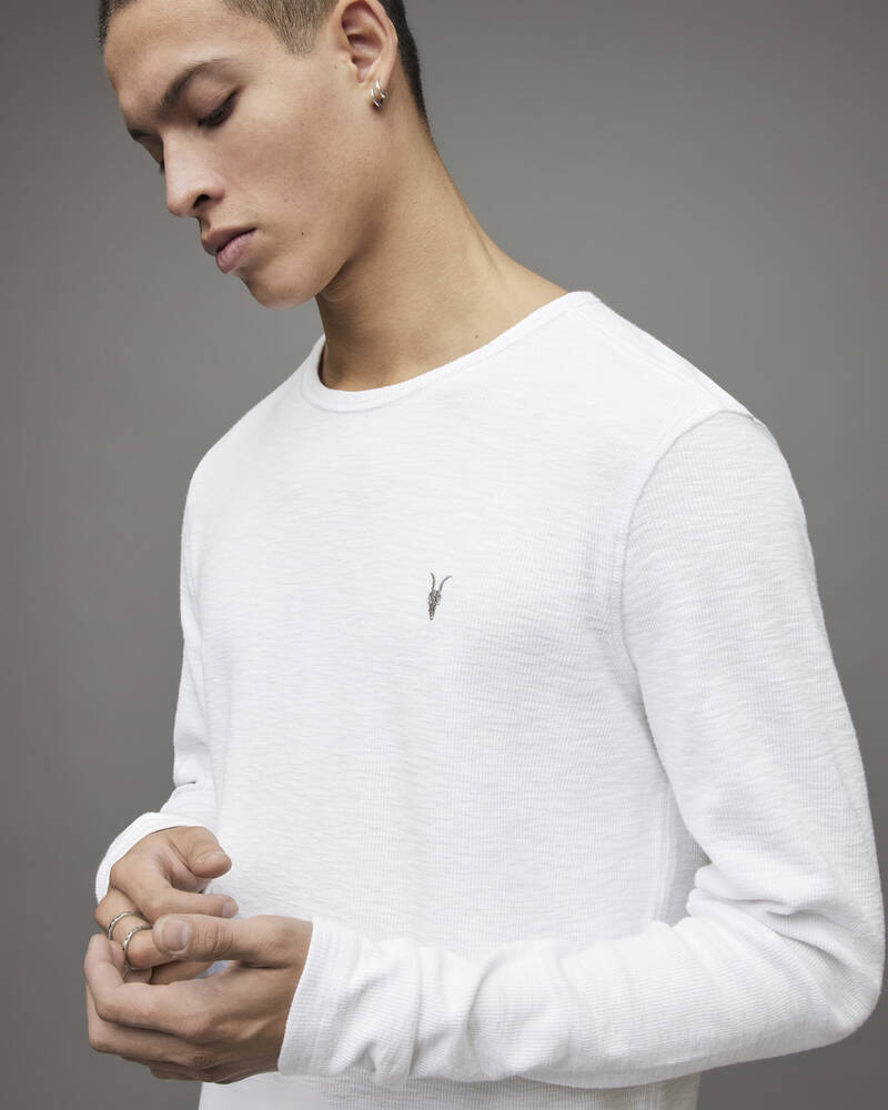 Camiseta Allsaints Muse Long Sleeve Crew Hombre Blancos | XI3427810