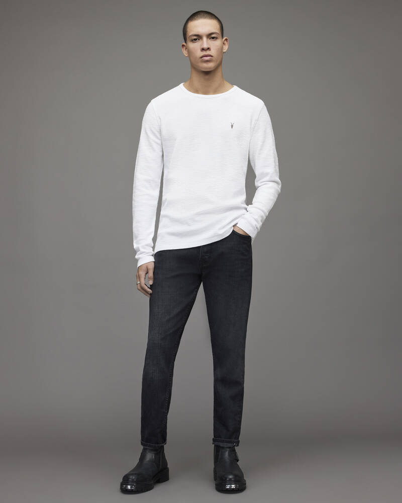 Camiseta Allsaints Muse Long Sleeve Crew Hombre Blancos | XI3427810