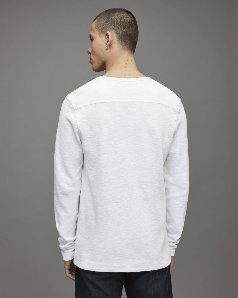 Camiseta Allsaints Muse Long Sleeve Crew Hombre Blancos | XI3427810