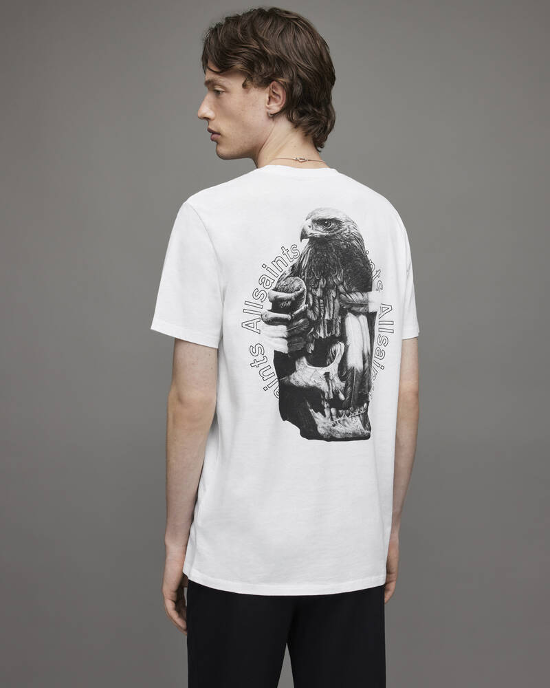 Camiseta Allsaints Quill Crew Hombre Blancos | WQ0798641