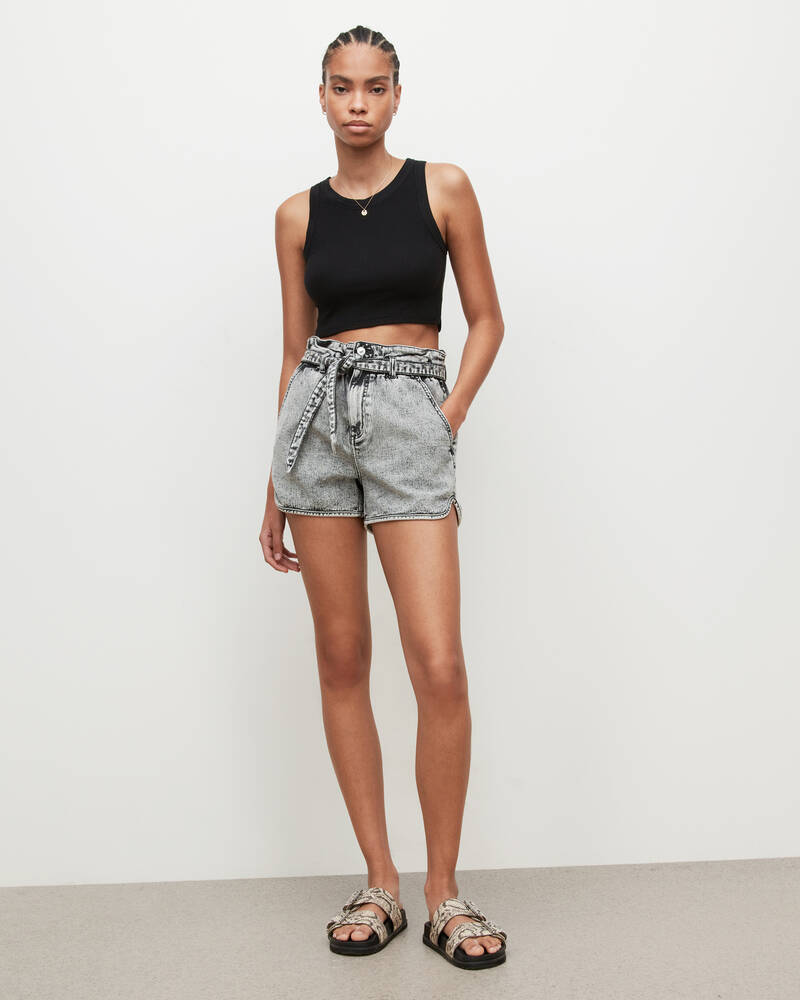 Camiseta Allsaints Rina Cropped Tank Mujer Negros | AU8915407