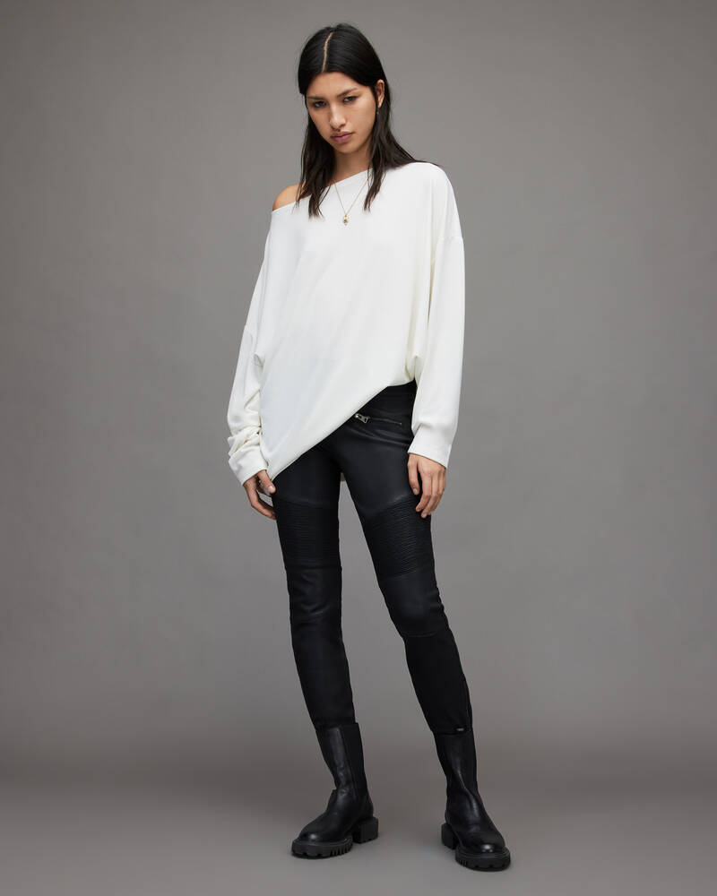 Camiseta Allsaints Rita Oversized Mujer Blancos | JC7268094