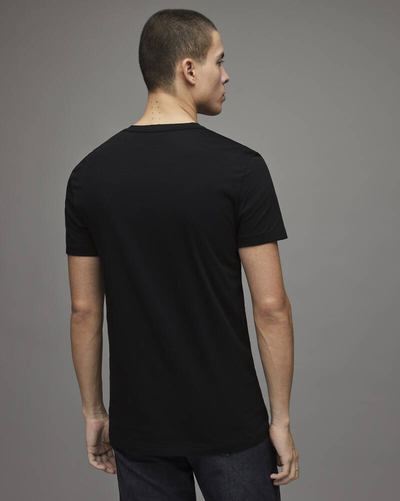 Camiseta Allsaints Tonic V Neck Hombre Negros | DV6320749