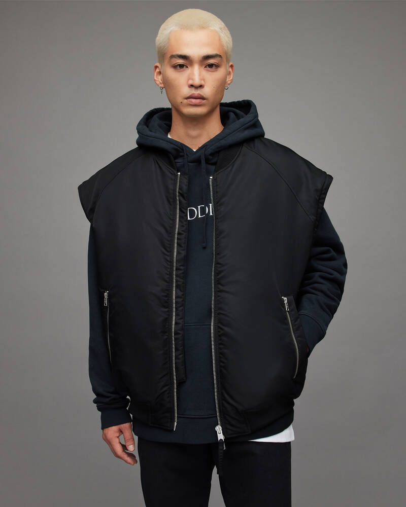 Chaquetas Allsaints Akio 2 In 1 Bomber Hombre Negros | RK1897346