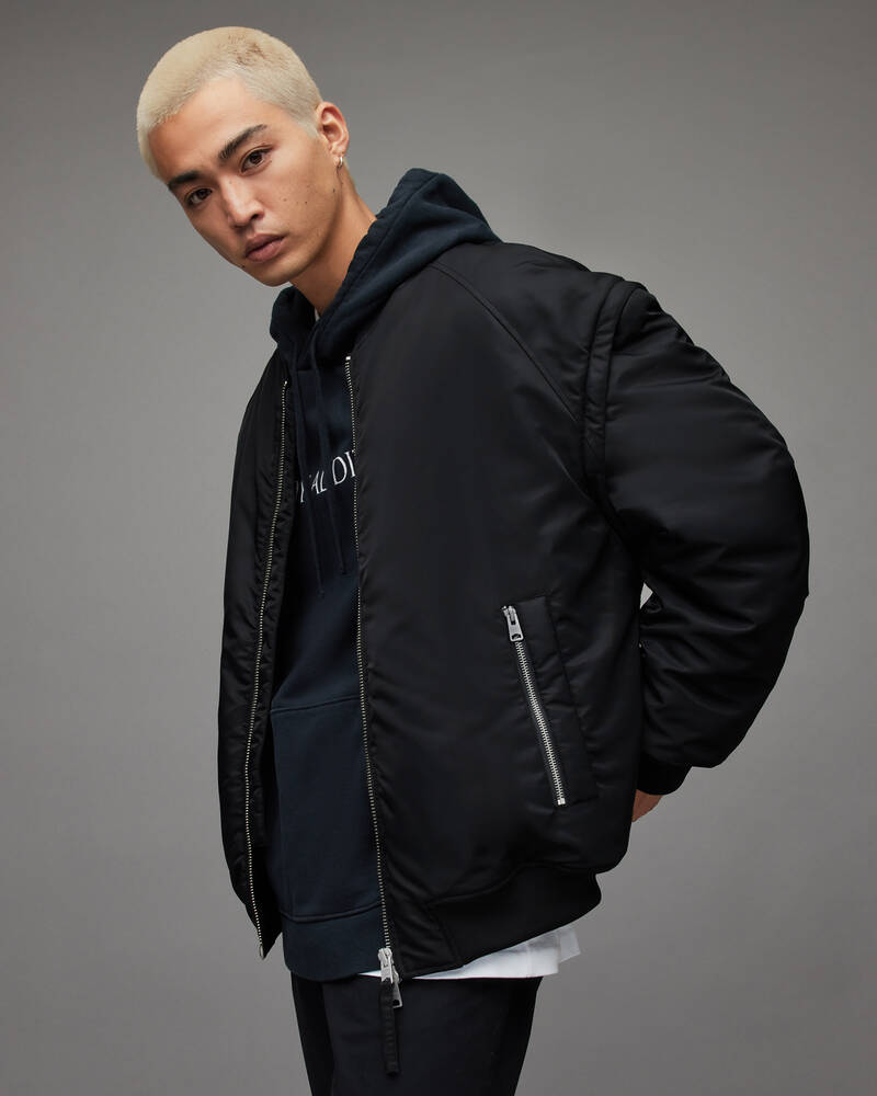 Chaquetas Allsaints Akio 2 In 1 Bomber Hombre Negros | RK1897346